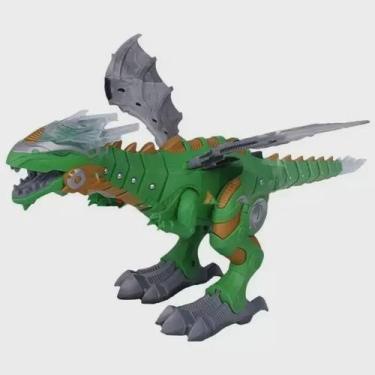Imagem de Dragão Dinossauro Robô Solta Fumaça com som e luz Cor: (Verde) - Toy K
