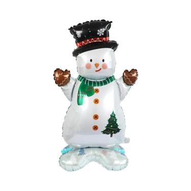 Imagem de Balões De Folha De Papel Metalizado De Papai Noel E Boneco De Neve Par