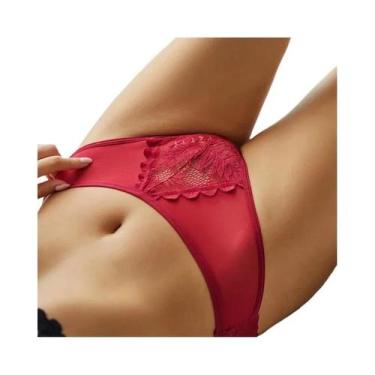 Imagem de Tangas Sexy De Renda Para Mulheres, G-String Em Cores Sólidas, Calcinh