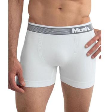 Imagem de Cueca Boxer Mash Microfibra Sem Costura Adulto 710.01, Branco, M