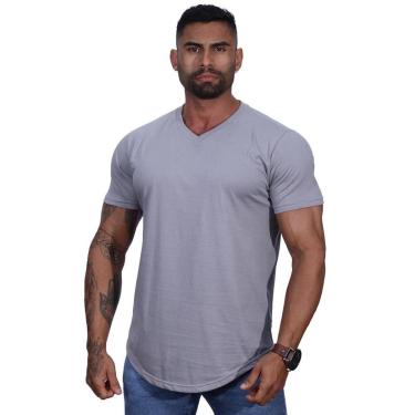 Imagem de Camiseta Longline Decote V Masculina MXD Conceito 100% Algodão 30.1 Penteado PIMA-USA-Masculino