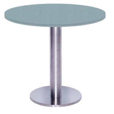 Imagem de Mesa Beta Big Inox 75 Cm (alt) Disco Redondo Tampo Mdp Redondo 60 Cm (larg) X 2,50 Cm (alt) Cinza