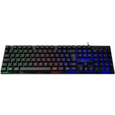 Imagem de Teclado Membrana Gamer Kalkan Hati, Rainbow, USB, ABNT2, Preto - KLK00012-Unissex