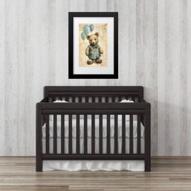 Imagem de Quadro Infantil Ursa Retrô Balões - 60X48Cm