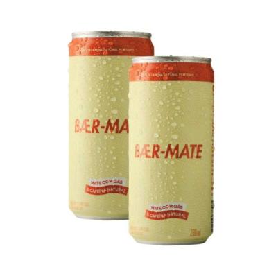 Imagem de Kit 2 Chá Baer Mate com Gás e Cafeína Natural 296ml - Baer-Mate