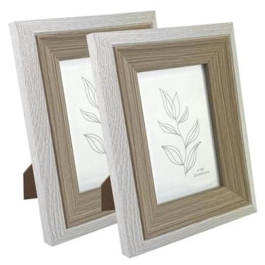 Imagem de Kit 2 Porta Retratos 10X15Cm Borda Larga Moderno Mesa 6333 - Casa Nuve