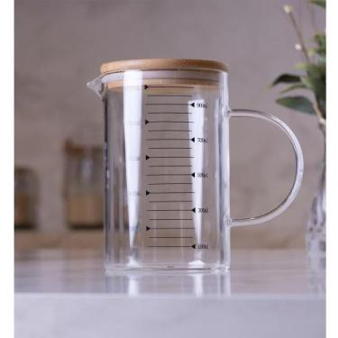 Imagem de Jarra Medidora Wolff Tampa de Bambu 1L Vidro Borossilicato