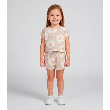 Imagem de Conjunto Infantil Feminino Short E Blusa Select Marrom, 6, Marrom