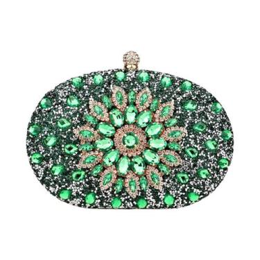 Imagem de Bolsa De Noite Com Strass De Diamante, Clutch De Metal Com Corrente, B