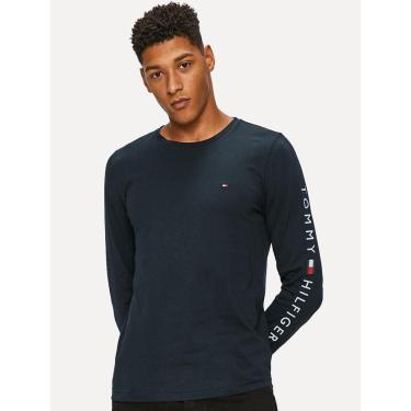 Imagem de Camiseta Tommy Hilfiger Masculina Manga Longa Essential Sleeve Azul Marinho-Masculino