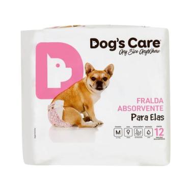 Imagem de Fralda Descartável para Cachorro Fêmea M - Dogs Care Para Elas 12 Unid