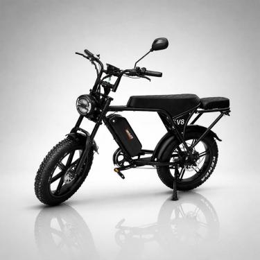 Imagem de Bicicleta Elétrica Bikelete V8 1000w 48v Preto 50km/h Lítio-Unissex