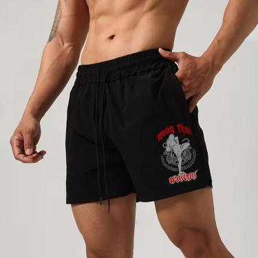 Imagem de Short Tactel Masculina Leve Mauricinho Treino Fitness Gym Muay Thai Slin Aula-Masculino