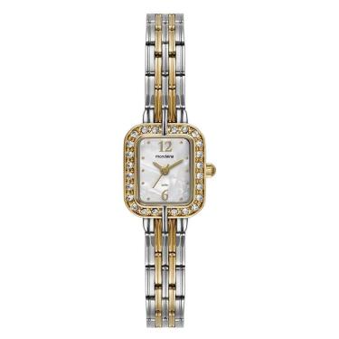 Imagem de Relogio Mondaine Feminino Ref: 99781lpmvbe2 Retangular Bicolor