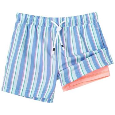 Imagem de Bañadores para niños SURF CUZ de secado rápido 2 en 1 azul y naranja t
