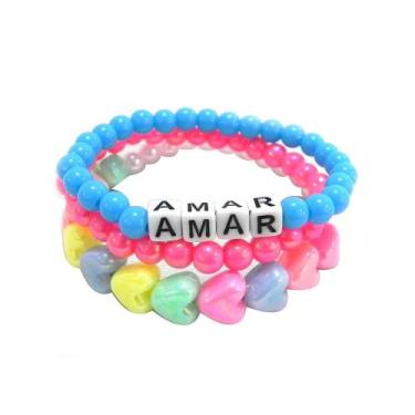 Imagem de Pulseira Le Miçangas coloridas Adulto com 3 Unidades - Le Biscuit, Uni