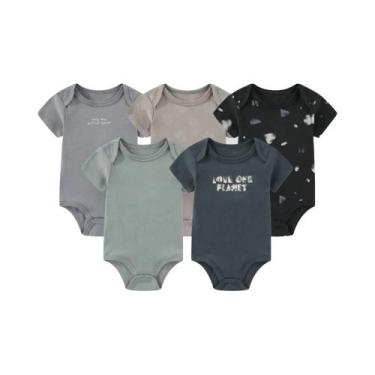 Imagem de Bodies De Manga Curta Unissex Para Bebês Meninos E Meninas, Pacote Com
