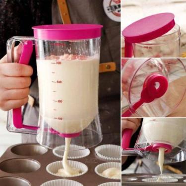 Imagem de Copo Dispenser Dosador Massa 900ml Jarra Medidora Panqueca Cupcake Waf