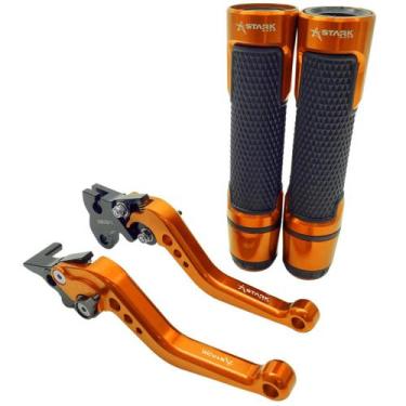 Imagem de Kit Manete E Manopla Pegasus Stark Moto Honda Xre Falcon - Stark Race,