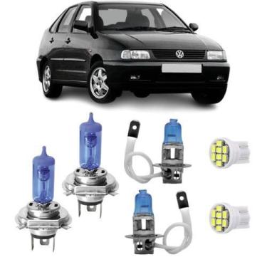 Imagem de Lâmpadas Super Brancas 8500k Vw Polo Classic H4+h3+led T10 - TIGER SHO