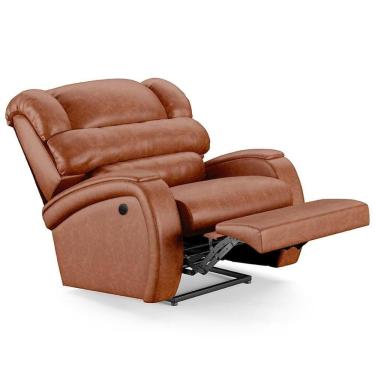 Imagem de Poltrona Do Papai Reclinável Kalie Power Elétrica Fh9 Pu Caramelo Brilho - Mpozenato