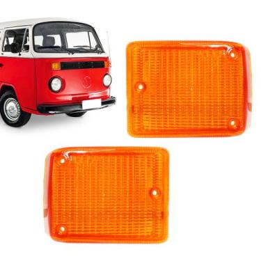Imagem de Par Lente Pisca Dianteiro Kombi Clipper 1976 até 2014 Ambar - Artmold
