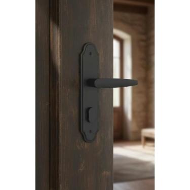 Imagem de 2x Fechadura Porta Madeira Externa 803/33 Preto Fosco - Congratulation