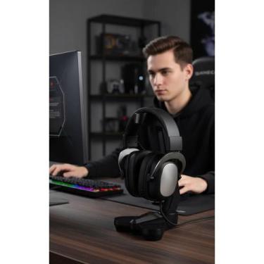 Imagem de 2x Suporte Fone Gamer Mesa Preto Antiderrapante Organizador - Congratu