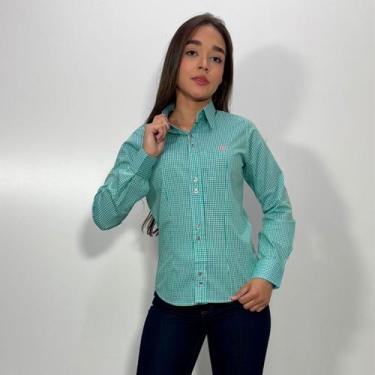 Imagem de Camisa Xadrez Feminina Country Laço Forte - LACO FORTE, Verde, P