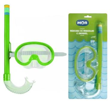 Imagem de Óculos Natação Infantil Máscara Snorkel Mor 1884 -, Verde