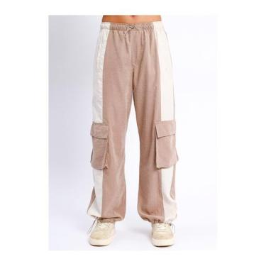 Imagem de Calça Cargo Corta vento Infantil Menina Poah Noah, 18, Creme