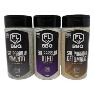 Imagem de Kit sal de parrilla e alho pimenta e defumado flbbq - kit flbbq