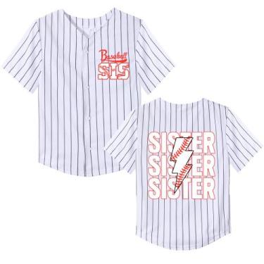Imagem de Camiseta BAICAIYU Girls Baseball Sister Toddler 6T de poliéster