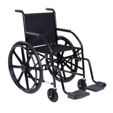 Imagem de Cadeira de rodas básica simples CDS 101 - Roda de Nylon, Preto