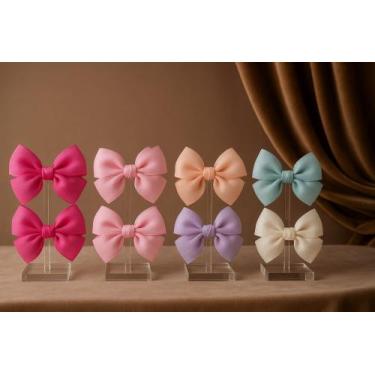 Imagem de Par de Laço de Cabelo Infantil Modelo Princesa  Par Luxuoso em Cores D