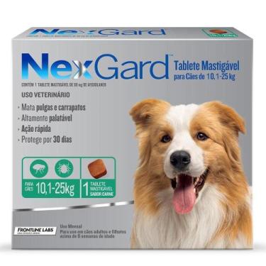 Imagem de Antipulgas E Carrapatos NexGard Cães De 10,1 à 25 Kg - 68Mg - Merial