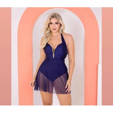 Imagem de toda na laycra ,com modelo saia de veu - ROSA MEL