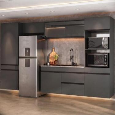 Imagem de Cozinha Modular Suspensa Milano MP2404 9 Portas 1 Gaveta MDF MDP 313cm