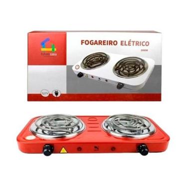 Imagem de Fogareiro Fogão Elétrico 2Bocas 2000w Portátil Color Camping -  Relinx