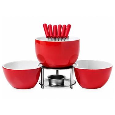 Imagem de Conjunto Para Fondue Cerâmica 11 Peças Vermelho Brinox