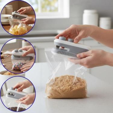 Imagem de Mini Seladora Portátil 2 Em 1 Saco Plástico Carregamento Usb - Genéric