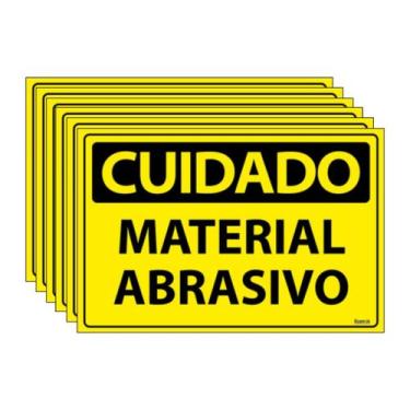 Imagem de Combo 6 Placas De Sinalização Cuidado Material Abrasivo 30x20 Ecom IA 