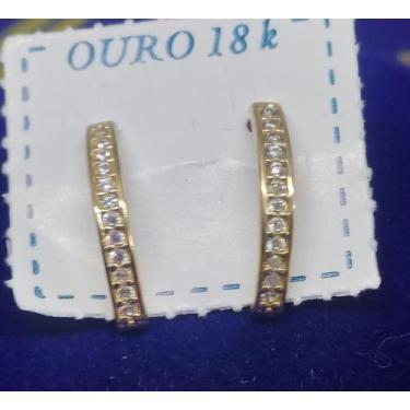 Imagem de Brinco Diamantes 1 mm Ouro 18 Kilastes Peso 1.40 Gramas 14 x 2 mm - Br
