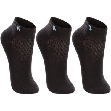 Imagem de Meia Kit 3 Pares Infantil Unissex Casual Dia a Dia Cano Curto em Algod