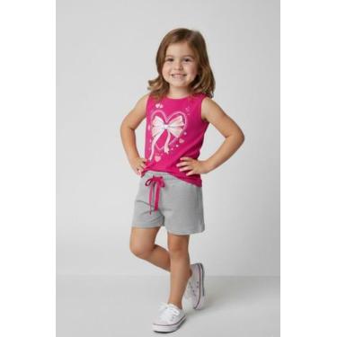 Imagem de Conjunto Verão Infantil Roupa Menina Regata e Shorts Laço Fresquinho L
