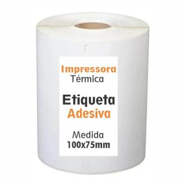 Imagem de Etiqueta adesiva couchê impressora térmica 100x75mm 01un - Cassmar