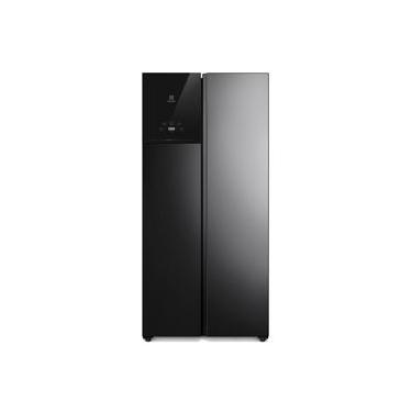 Imagem de Geladeira Electrolux Frost Free Inverter 440L AutoSense Bivolt Side by Side Black Inox Look (ES40B) Bivolt