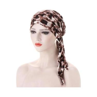 Imagem de Turbante Floral Pré-Amarrado Para Quimioterapia, Lenço De Cabeça Macio