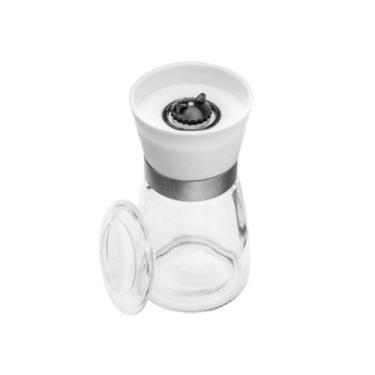 Imagem de Moedor de Tempero Transparente com Tampa Branca 170 ml Lyor