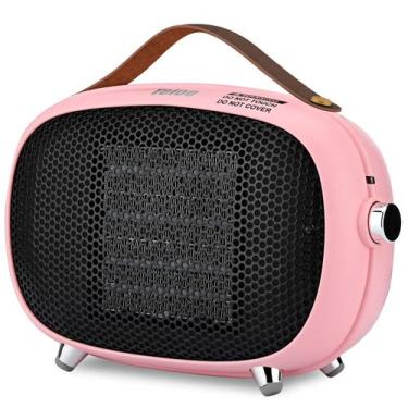 Imagem de Aquecedor Elétrico Compacto Teioe Mini Cerâmico 800W 3 Modos Rosa